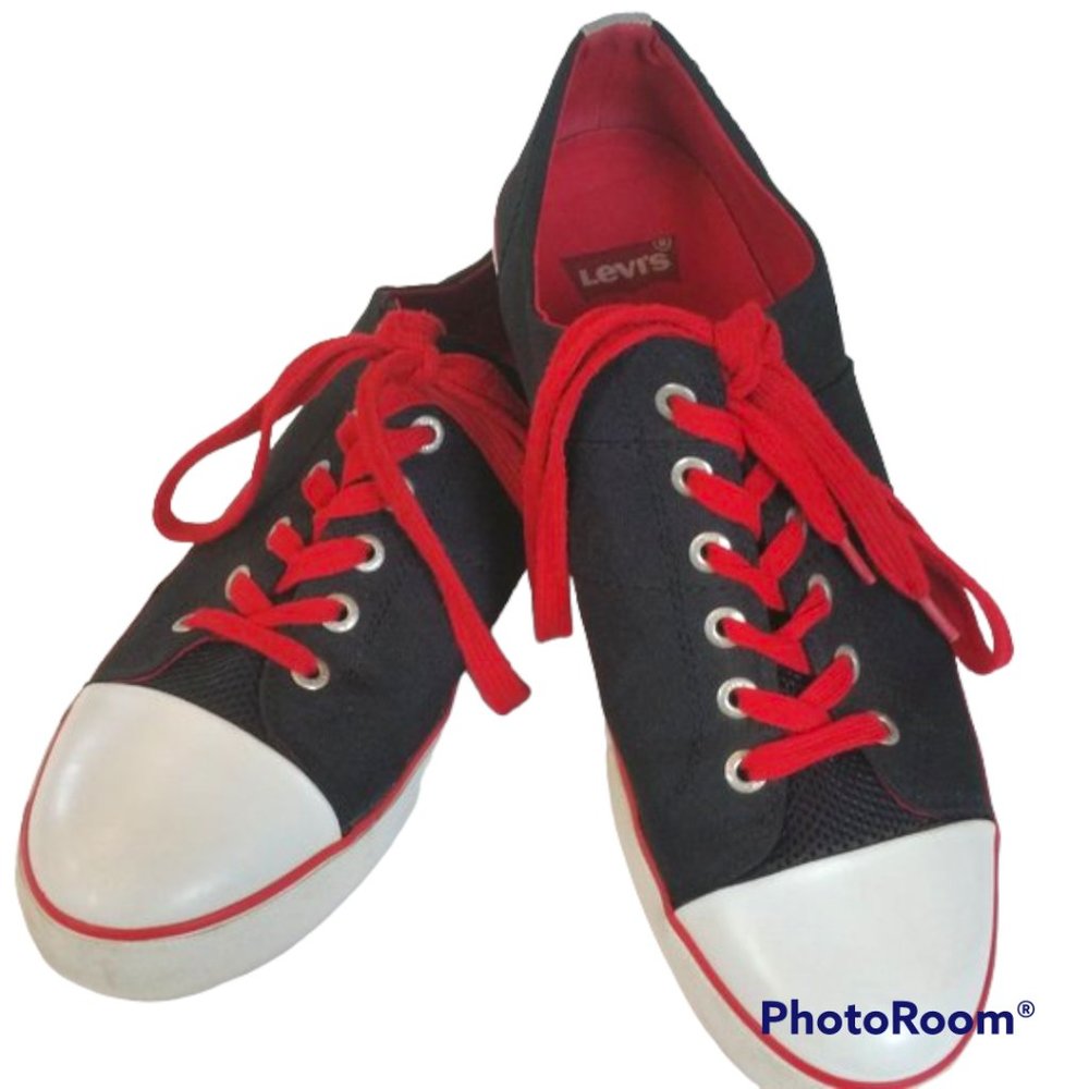 Levi's Stan Black/Red/White Canvas Sneakers 12